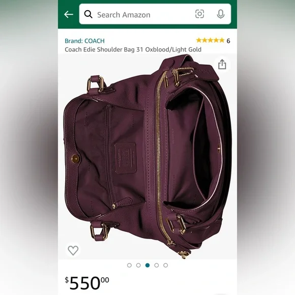 SOLD!! Coach Edie 31 Canyon Quilt Patchwork Cyclamen~OXBLOOD CALICO PRAIRIE~RARE - Picture 16 of 16